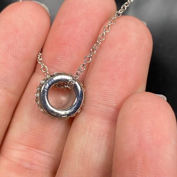 Violet Harper silver pave loop castaway necklace layering sophisticated. new - Picture 7 of 9